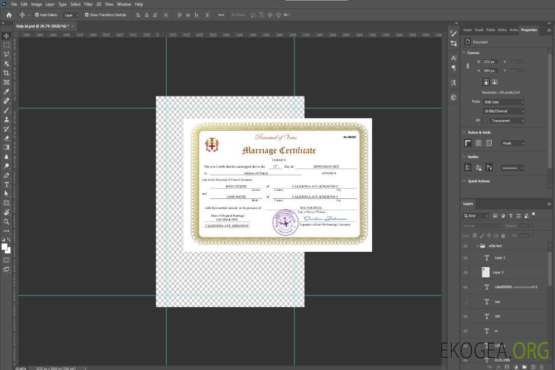 Modèle Word et PDF de certificat de mariage en Jamaïque template